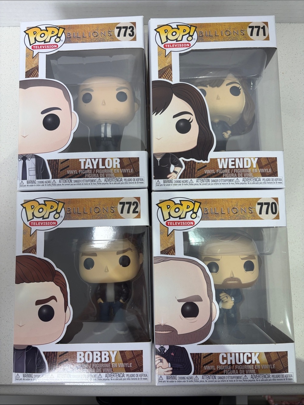 Funko Pop! Billions Complete Set 770-773 Chuck Wendy Bobby Taylor Figures